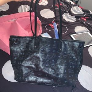 MCM black reversible purse